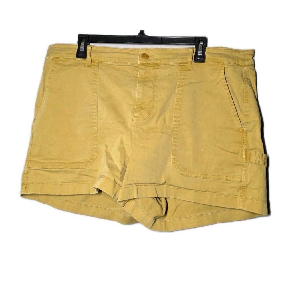 J Crew Women's Utility Mustard Yellow Shorts Size 16 Chino Stretch